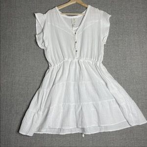 NWT Joie White Cotton Flutter Sleeve Dress Small